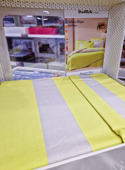 Set Lenjerie de pat Ozdilek – COLOUR STRIPE - Verde brotacel - 2 Persoane