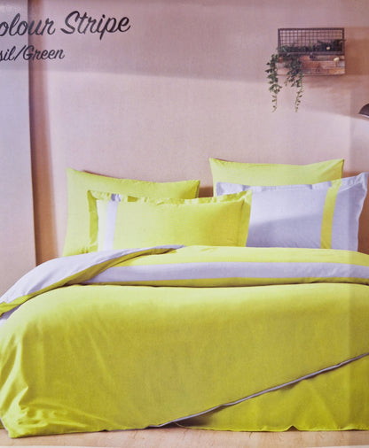 Set Lenjerie de pat Ozdilek – COLOUR STRIPE - Verde brotacel - 2 Persoane