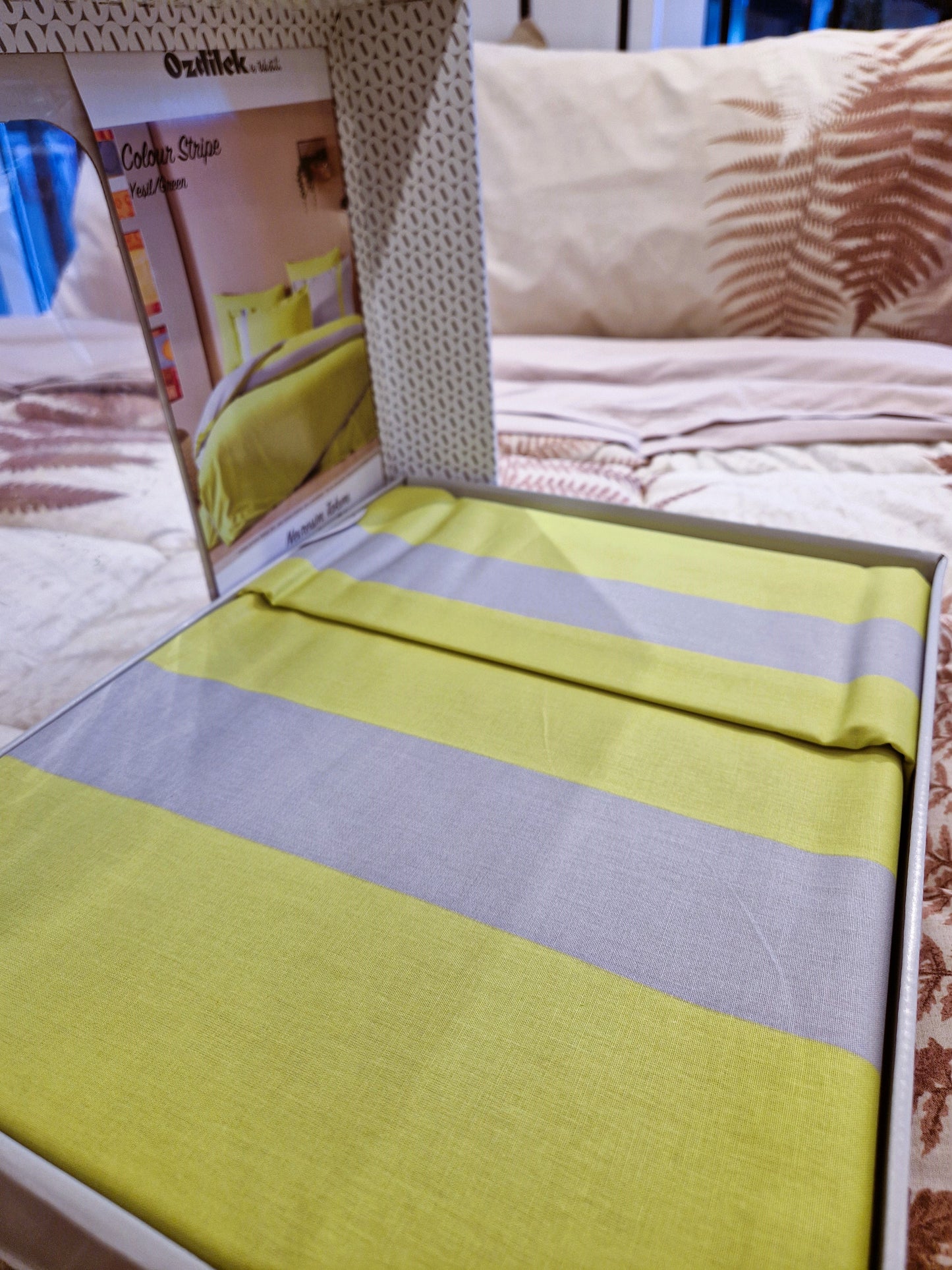 Set Lenjerie de pat Ozdilek – COLOUR STRIPE - Verde Brotacel