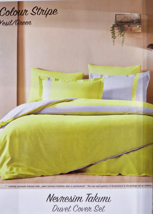 Set Lenjerie de pat Ozdilek – COLOUR STRIPE - Verde Brotacel