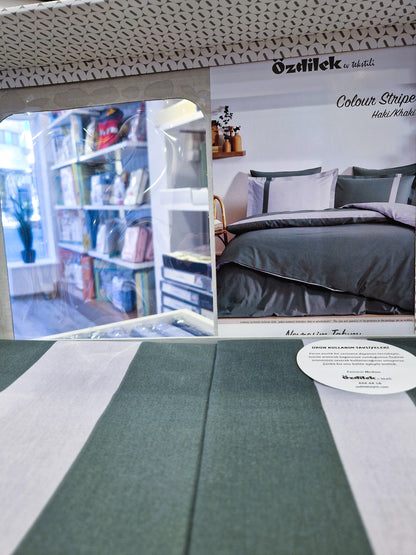 Set Lenjerie de pat Ozdilek – COLOUR STRIPE - Verde