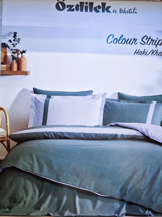 Set Lenjerie de pat Ozdilek – COLOUR STRIPE - Verde
