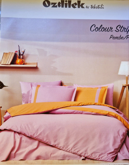 Set Lenjerie de pat Ozdilek – COLOUR STRIPE - Roz