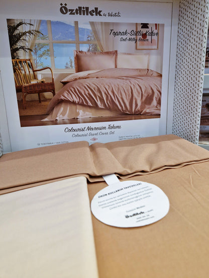 Set Lenjerie de pat Ozdilek – COLOURIST - Bej - 2 Persoane