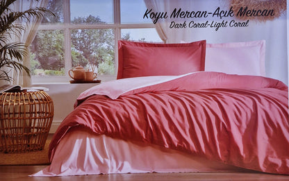 Set Lenjerie de pat Ozdilek – COLOURIST - Roz/Coraj - 2 Persoane