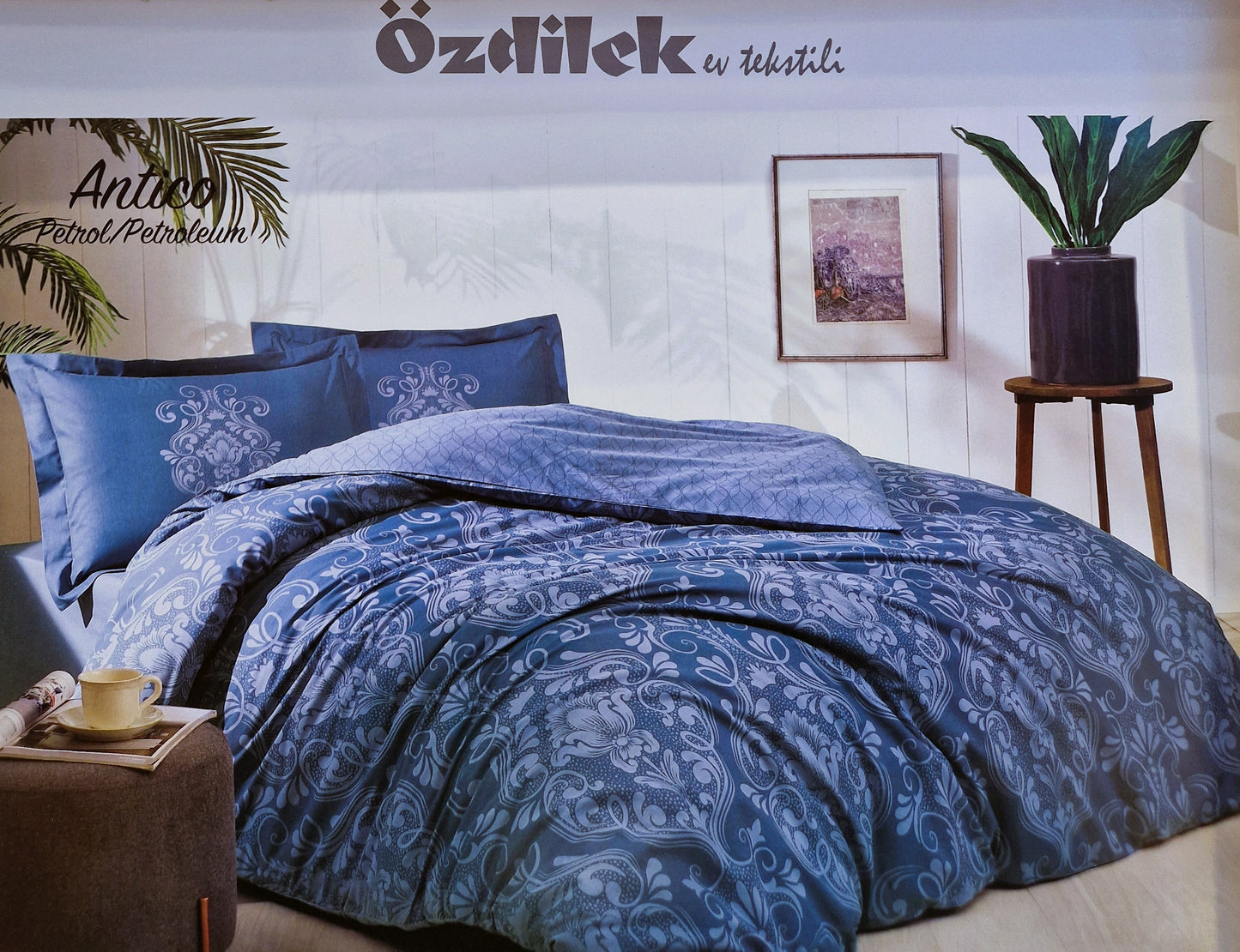 Set Lenjerie de pat Ozdilek – ANTICO - Albastru