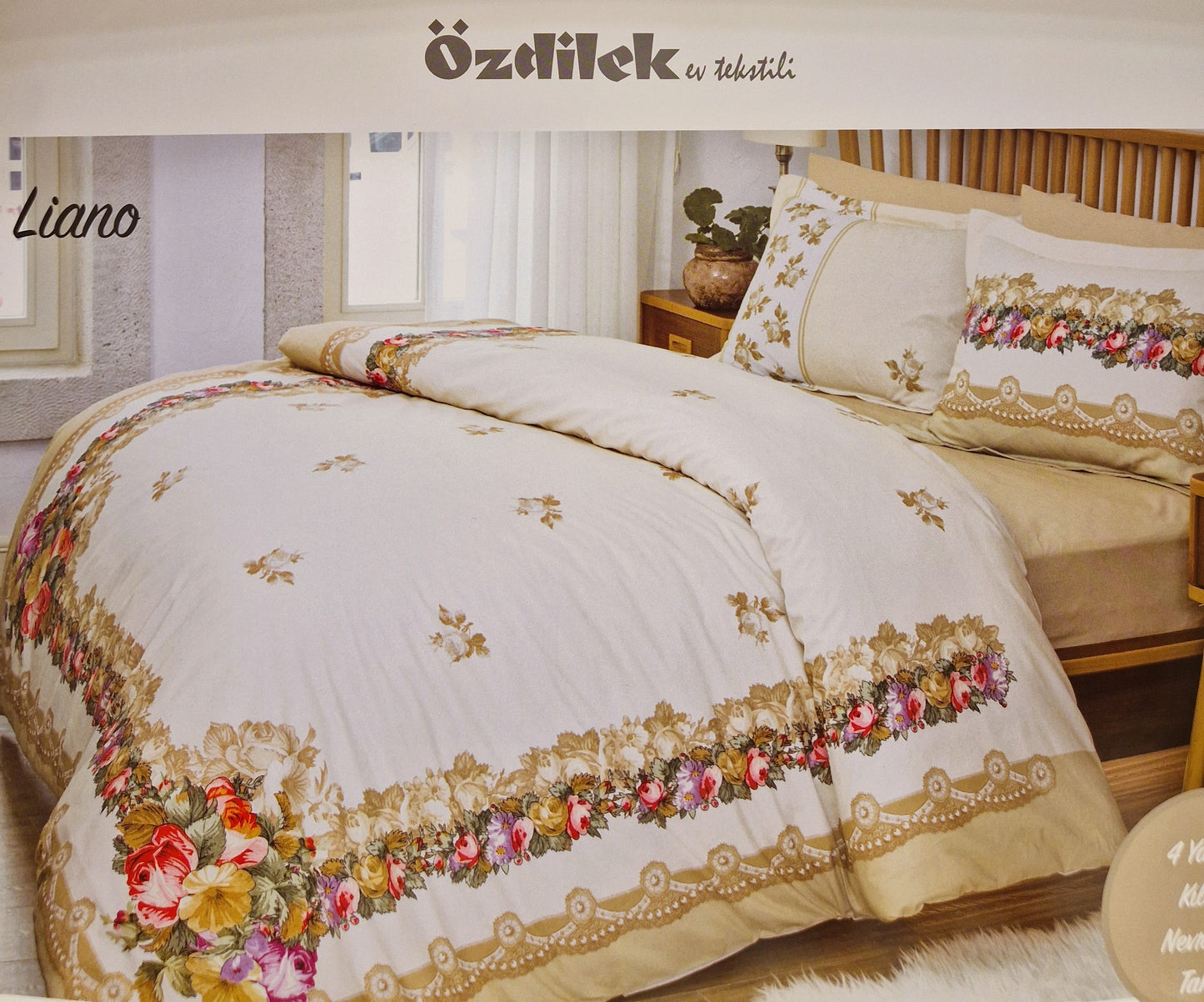 Set Lenjerie de pat Ozdilek - LIANO - Floral - 2 persoane