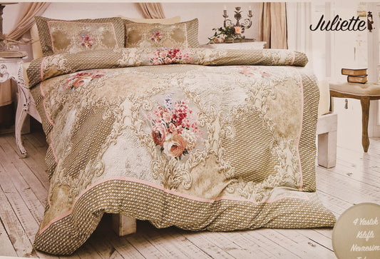 Set Lenjerie de pat Ozdilek - JULIETTE - Floral - 2 persoane