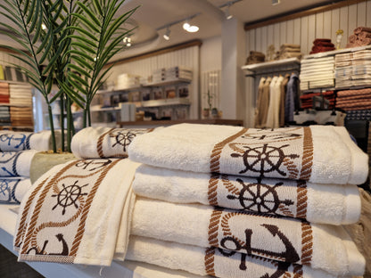 Prosop de baie OZDILEK BAMBOO - ANCHOR MARINE - Crem - 90 cm x 150 cm