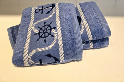 Prosop de mana OZDILEK BAMBOO - ANCHOR MARINE - Albastru - 30 cm x 50  cm