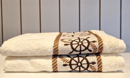 Prosop fata/mana OZDILEK BAMBOO - ANCHOR MARINE - Crem - 50 cm x 90 cm