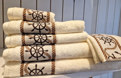 Prosop fata/mana OZDILEK BAMBOO - ANCHOR MARINE - Crem - 50 cm x 90 cm