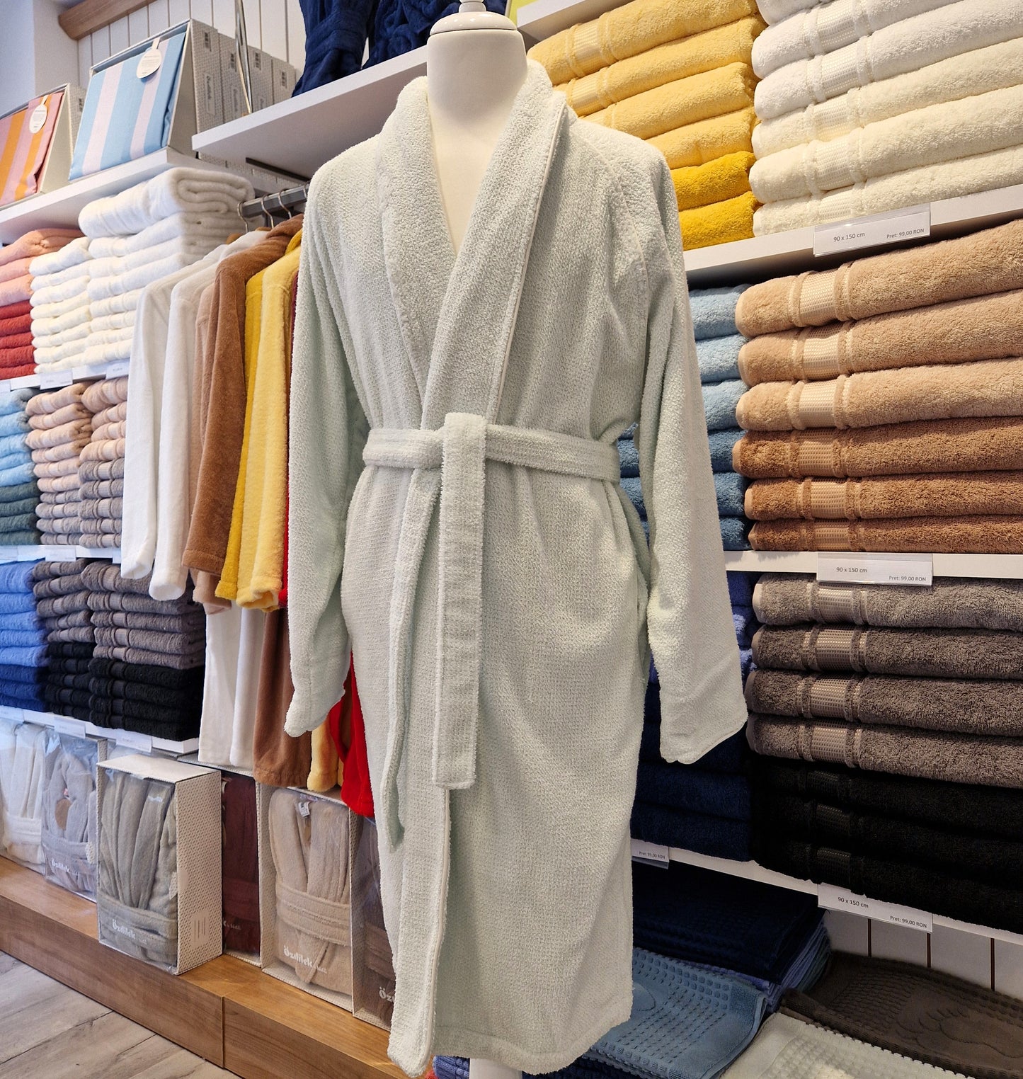 Halat de baie SADEM PINE - Bumbac Organic - Mint- S/M