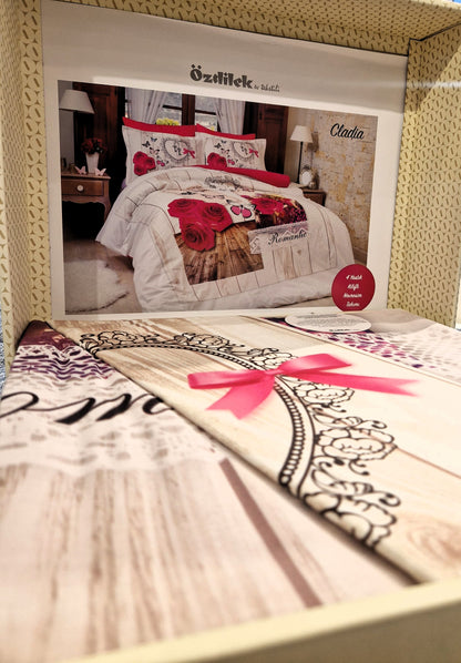 Set Lenjerie de pat Ozdilek - CLADIA - Floral - 2 Persoane