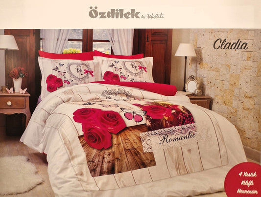 Set Lenjerie de pat Ozdilek - CLADIA - Floral - 2 Persoane