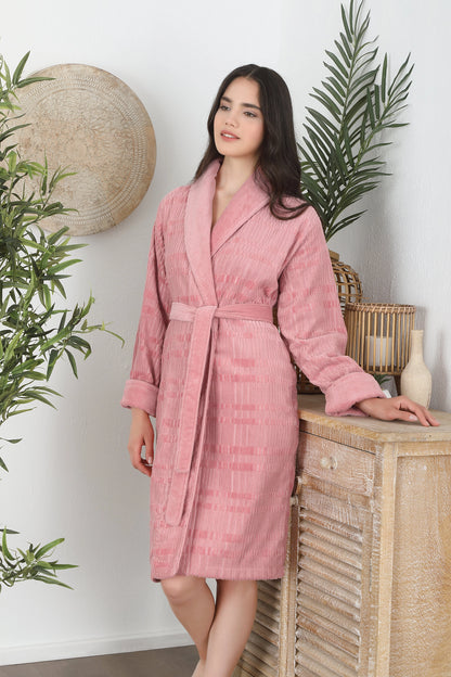 Halat de baie SADEM SPRUCE - Bumbac Organic - Corai - L