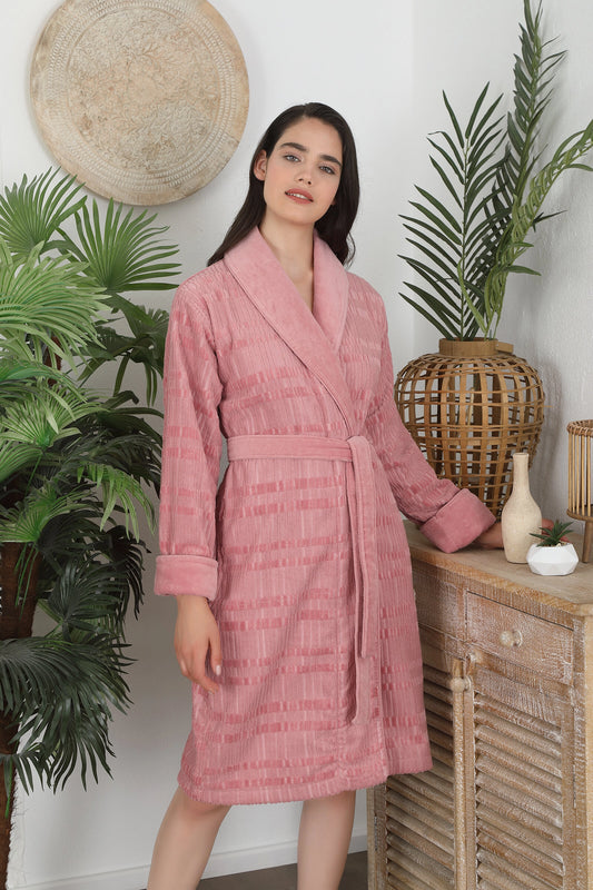 Halat de baie SADEM SPRUCE - Bumbac Organic - Corai - S/M