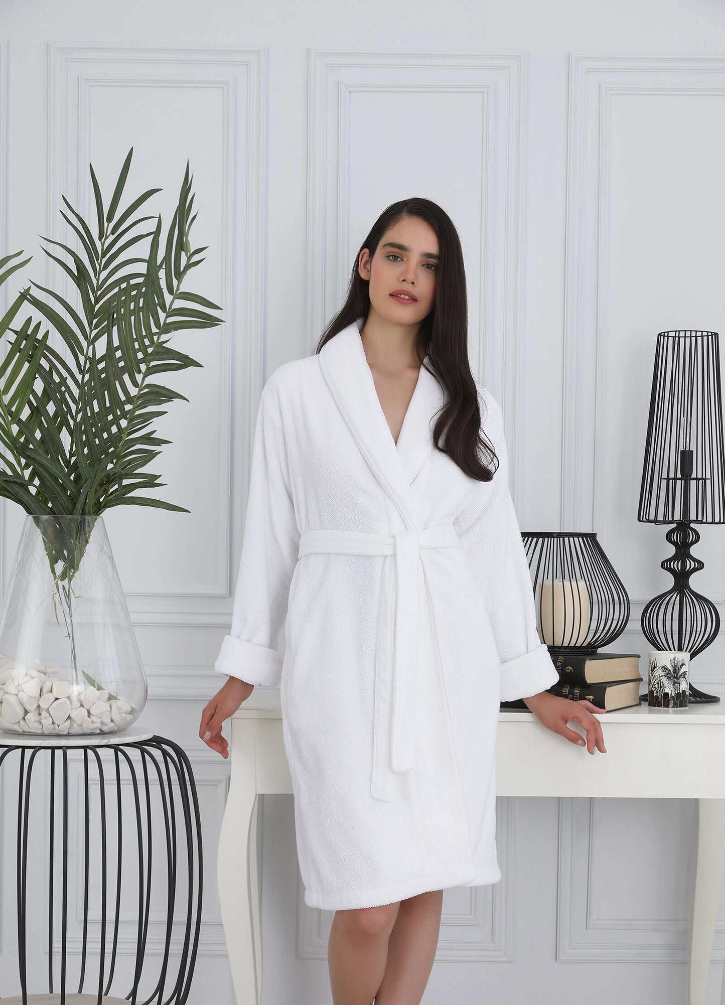 Halat de baie SADEM ACACIA - Bumbac Organic - Alb - L