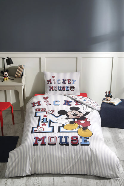 Set Lenjerie de pat DISNEY MICKEY and Friends cu Cearsaf Elastic