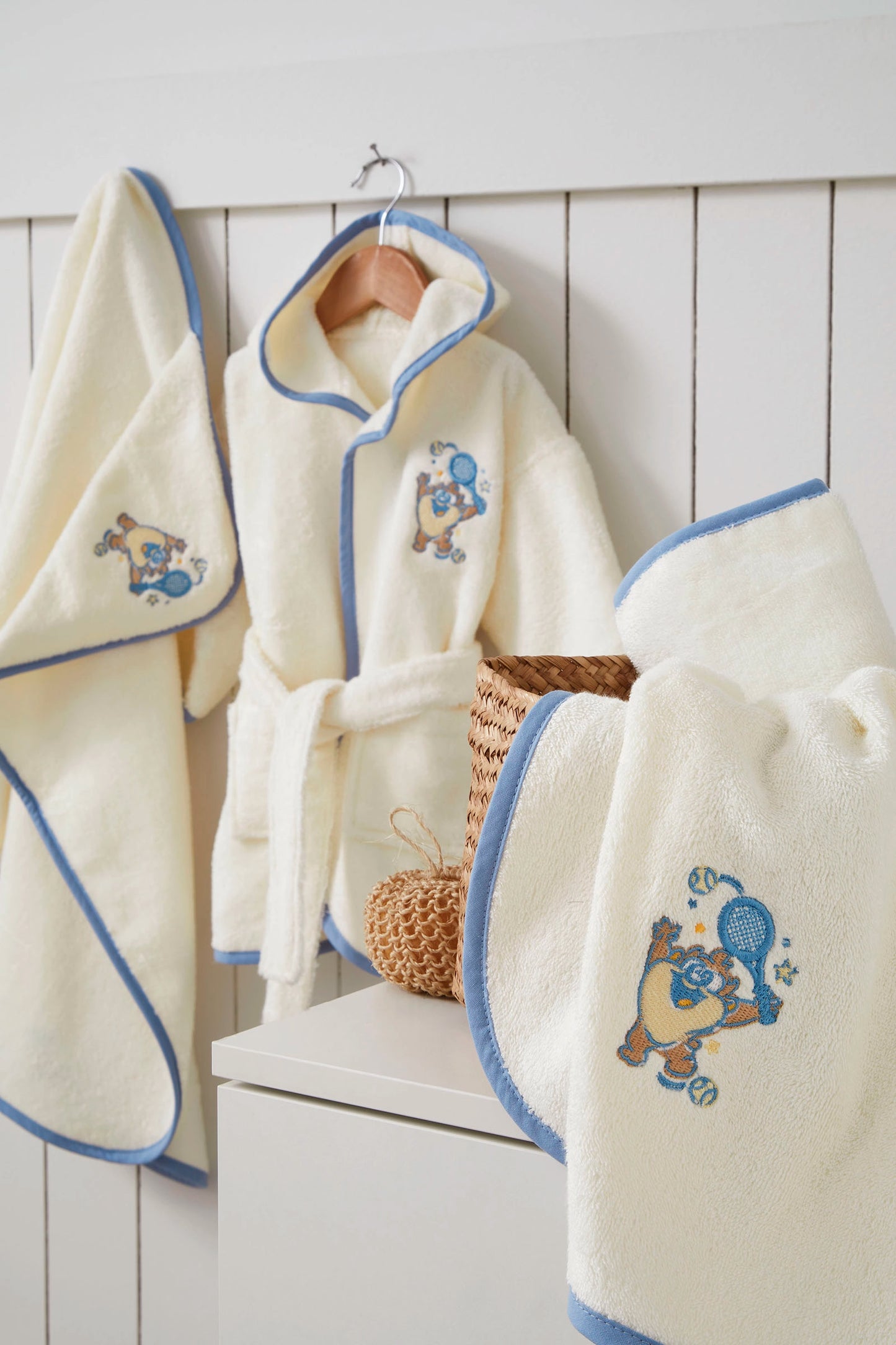 Set de baie baby Looney Tunes Taz - Crem/Albastru