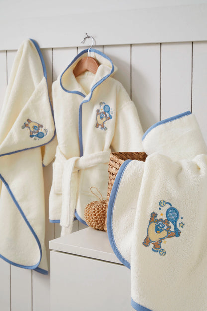 Set de baie baby Looney Tunes Taz - Crem/Albastru