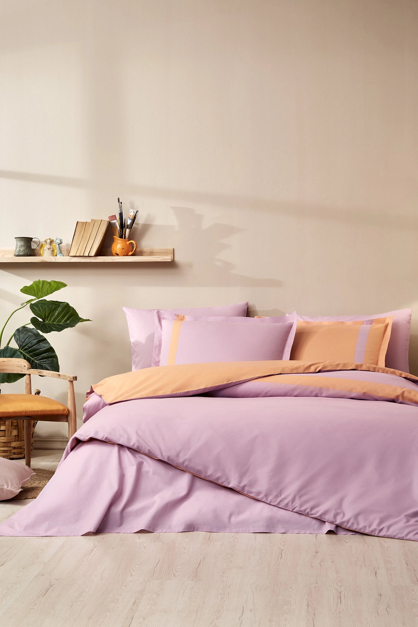 Set Lenjerie de pat Ozdilek – COLOUR STRIPE - Roz - 1 Persoana