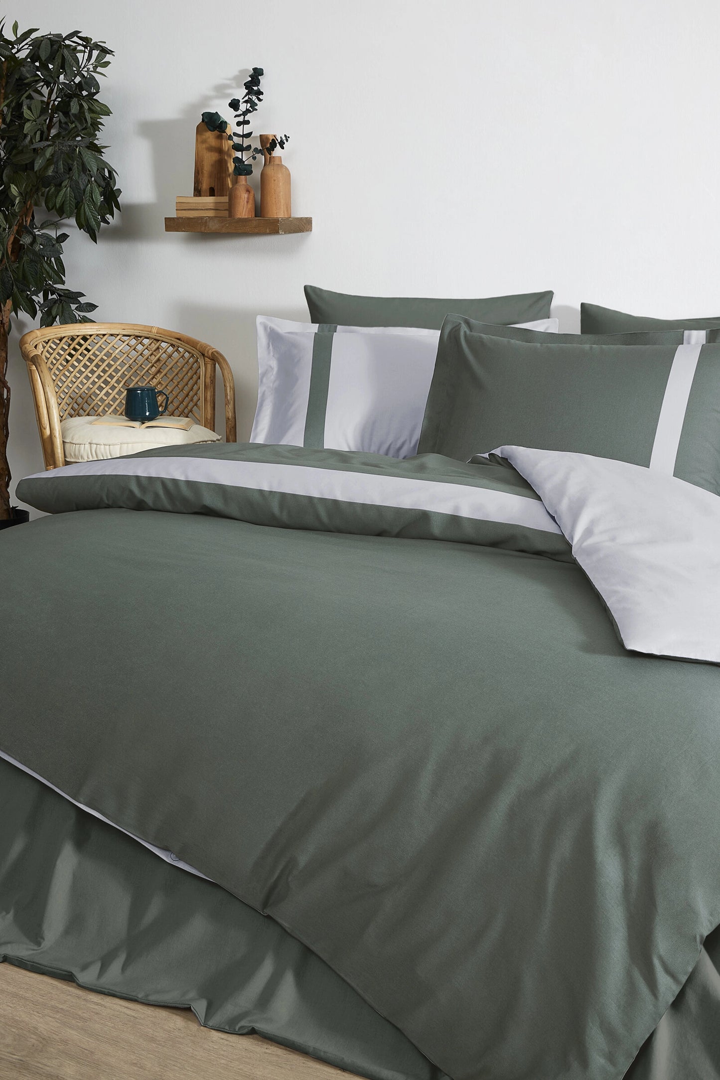 Set Lenjerie de pat Ozdilek – COLOUR STRIPE - Verde - 1 Persoana