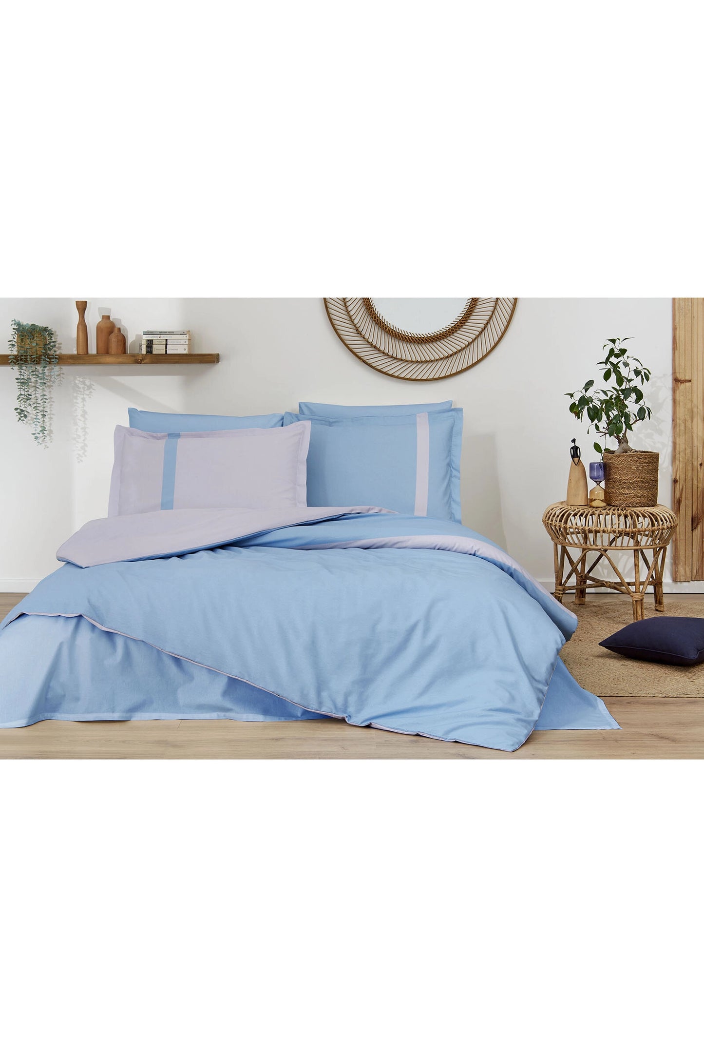 Set Lenjerie de pat Ozdilek – COLOUR STRIPE - Albastru - 1 Persoana