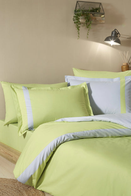 Set Lenjerie de pat Ozdilek – COLOUR STRIPE - Verde Brotacel - 1 Persoana