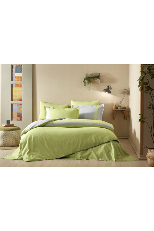 Set Lenjerie de pat Ozdilek – COLOUR STRIPE - Verde brotacel - 2 Persoane