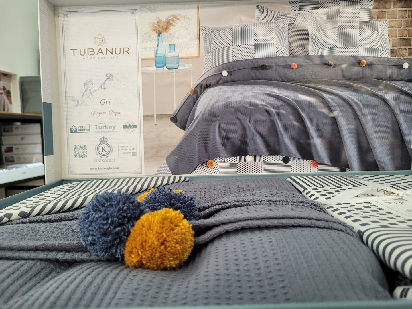 Set lenjerie pat TUBANUR – Ponpon Pique