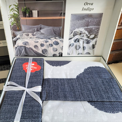 Lenjerie de pat COTTON BOX ORVA INDIGO