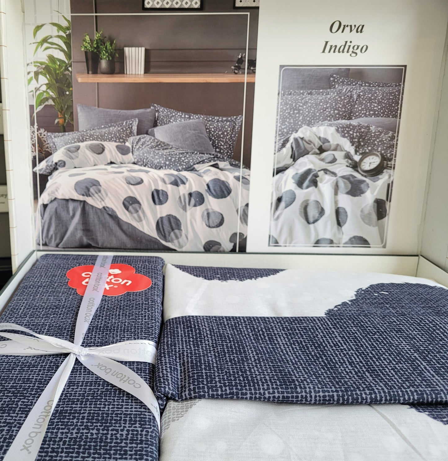 Lenjerie de pat COTTON BOX ORVA INDIGO