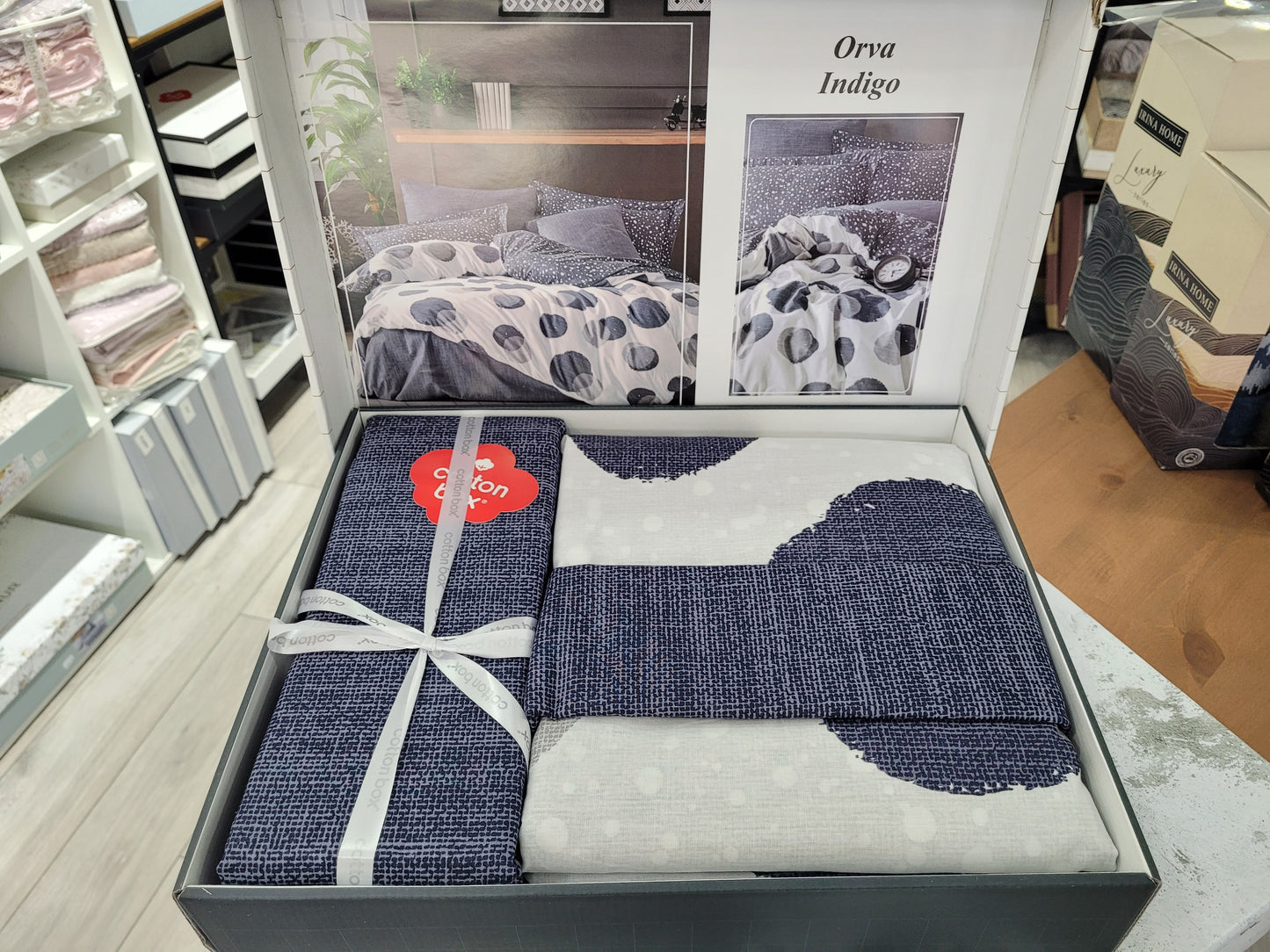 Lenjerie de pat COTTON BOX ORVA INDIGO