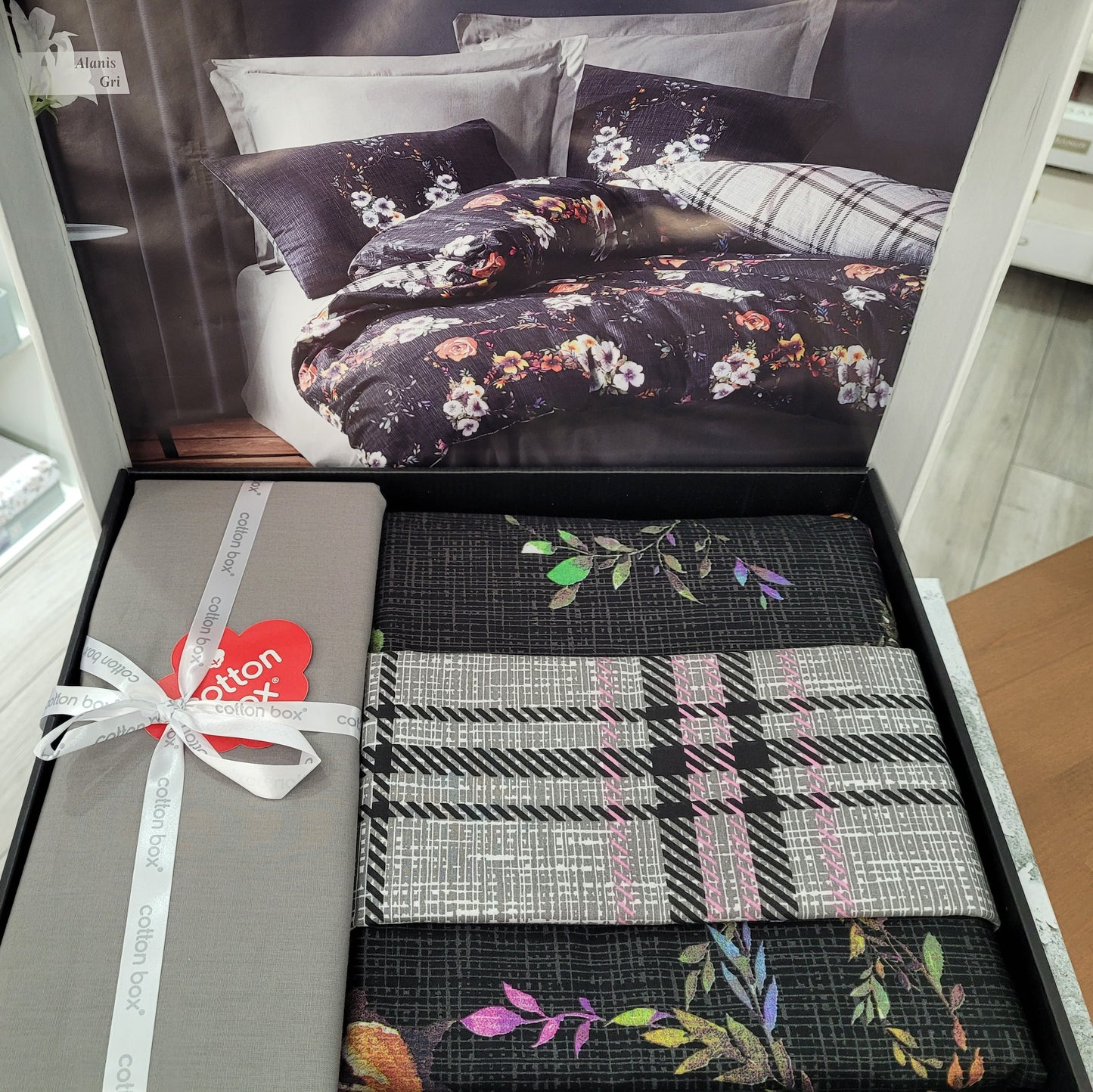 Lenjerie de pat COTTON BOX ALANIS GRI