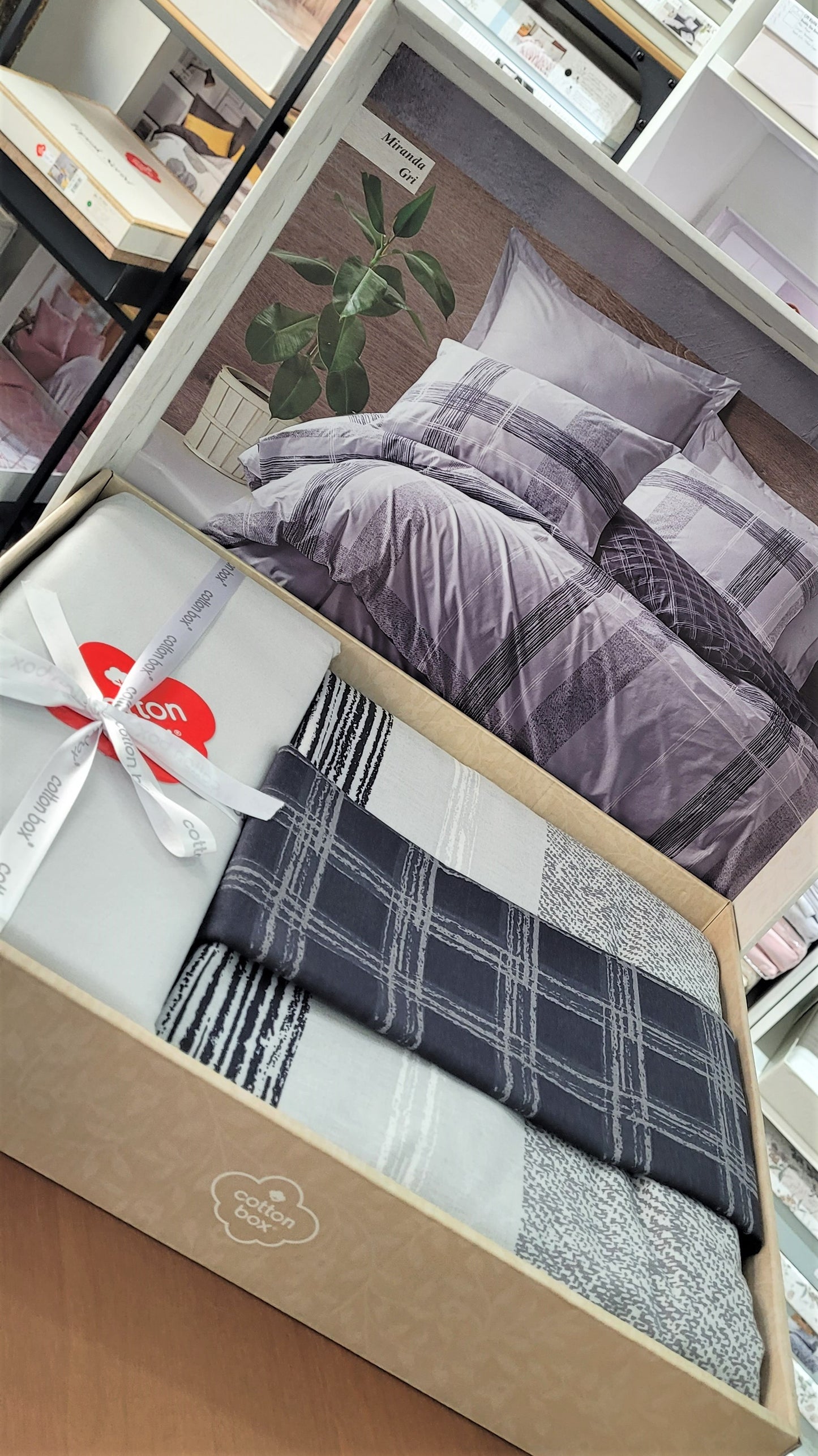 Lenjerie de pat COTTON BOX MIRANDA GRI