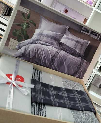 Lenjerie de pat COTTON BOX MIRANDA GRI